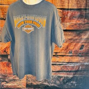Harley-Davidson Charcoal Tee with Orange Accents